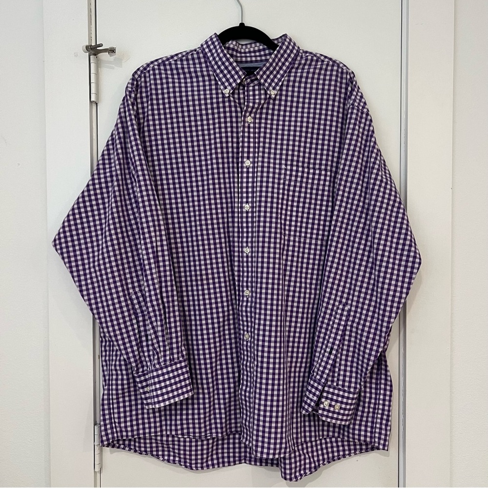 Men’s Tommy Hilfiger Purple Checkered Button Down